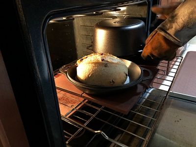 Cranberry Poppy seed Semolina Sourdough
Time to uncover and let it brown
