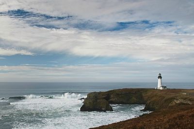 Yaquina Head Light (Photo I)Nikon AF-S Nikkor 24-120mm f/4G ED VR @24mm ISO:280 1/125 sec @ f/16
Yaquina Head is at Agate Beach, Oregon.  The lighthouse is a historic site maintained by a society dedicated to its preservation.  They are doing a great job!
